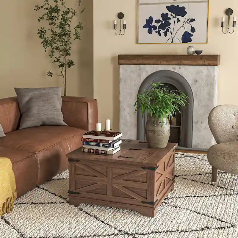 Farmhouse Coffee Table with Storage