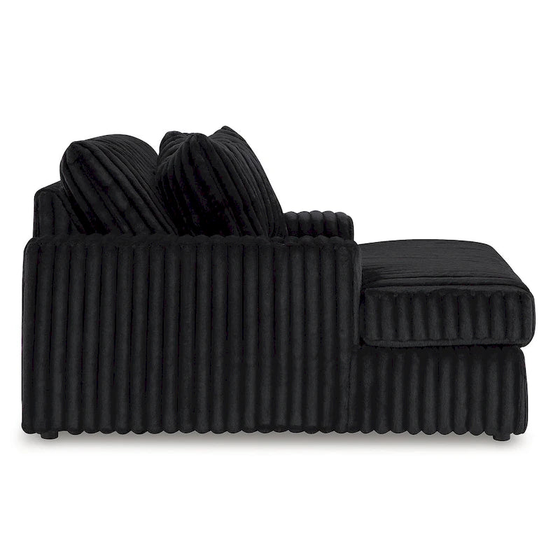 Signature Design by Ashley Midnight-Madness, grande méridienne noire – 163 cm (L) x 173 cm (P) x 104 cm (H)