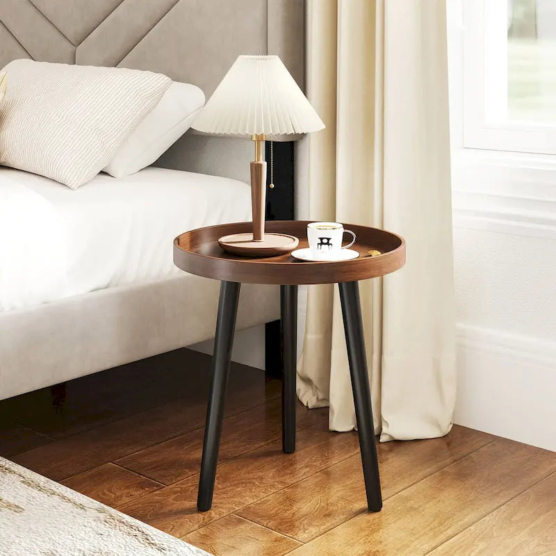 Costway Table d'appoint ronde 1/2 pièce Table basse de canapé Table d'appoint
