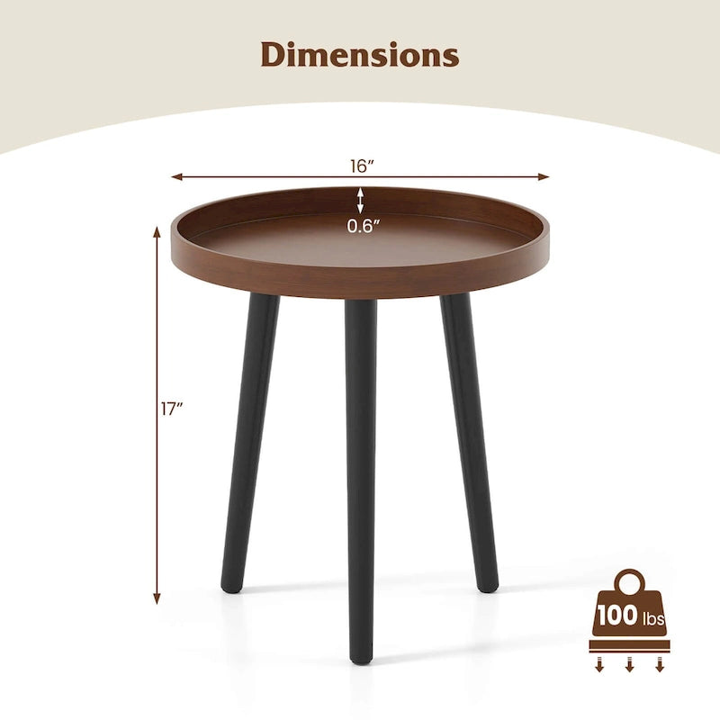 Costway Table d'appoint ronde 1/2 pièce Table basse de canapé Table d'appoint