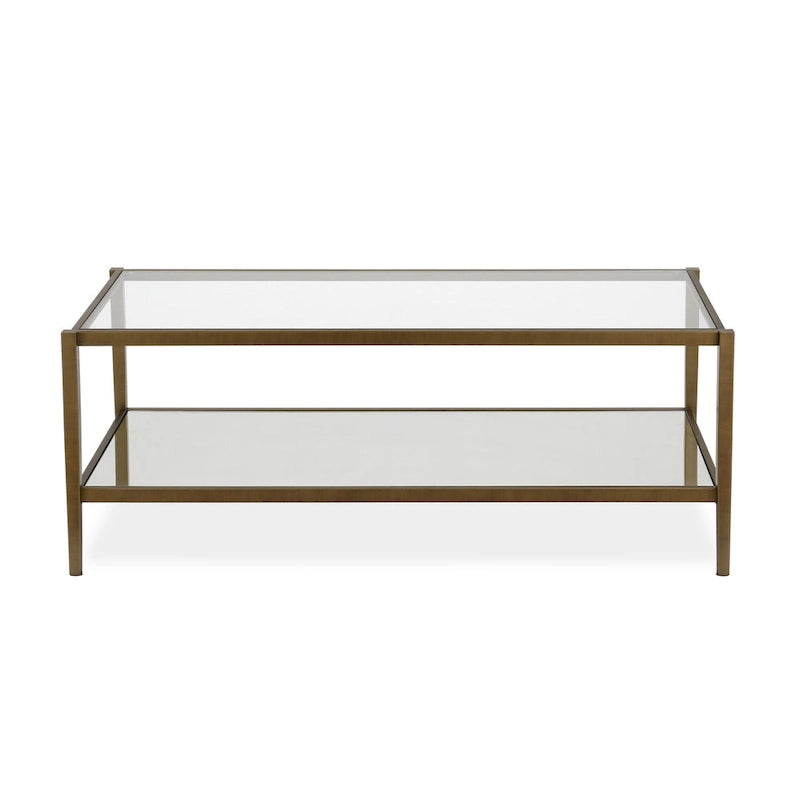 Table basse ronde à 2 plateaux en verre trempé avec structure en métal chromé ou doré