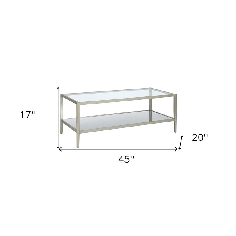 Table basse ronde à 2 plateaux en verre trempé avec structure en métal chromé ou doré