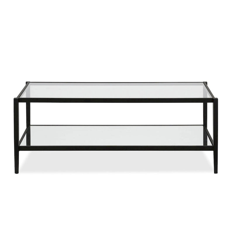 Table basse ronde à 2 plateaux en verre trempé avec structure en métal chromé ou doré
