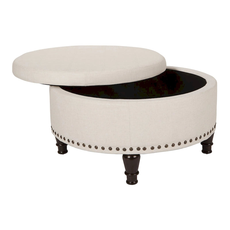 OS Home and Office Furniture Augusta Pouf de rangement – Lin