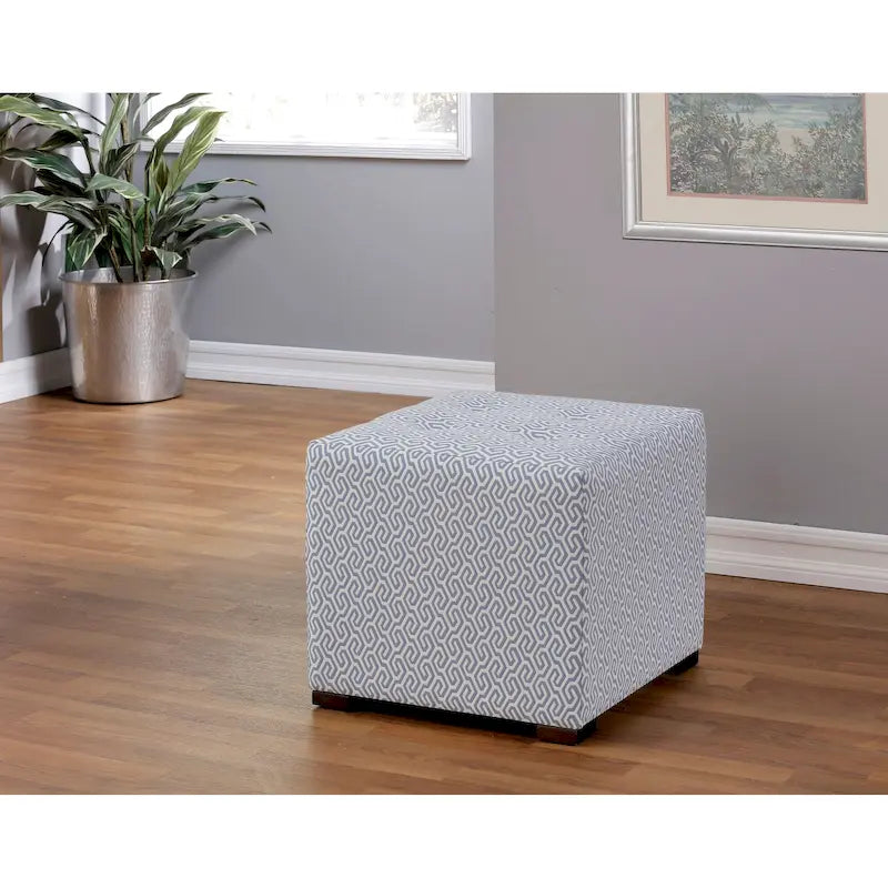 Pouf capitonné carré Ottoman rembourré Crème Beige Tissu
