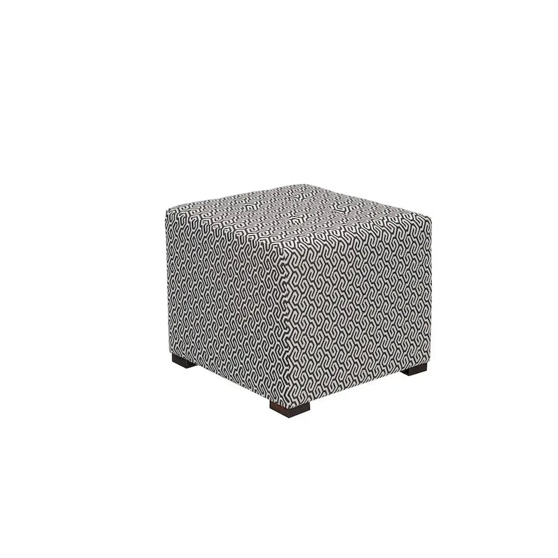 Pouf capitonné carré Ottoman rembourré Crème Beige Tissu