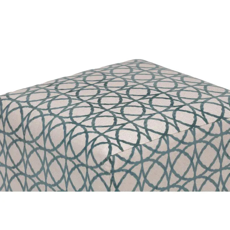 Pouf capitonné carré Ottoman rembourré Crème Beige Tissu