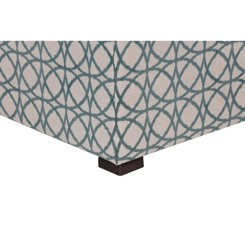 Pouf capitonné carré Ottoman rembourré Crème Beige Tissu
