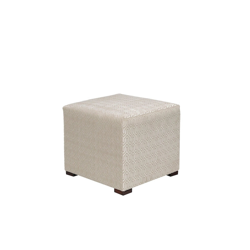 Pouf capitonné carré Ottoman rembourré Crème Beige Tissu