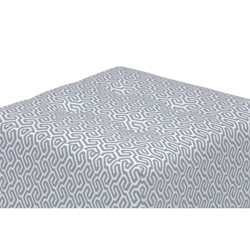Pouf capitonné carré Ottoman rembourré Crème Beige Tissu