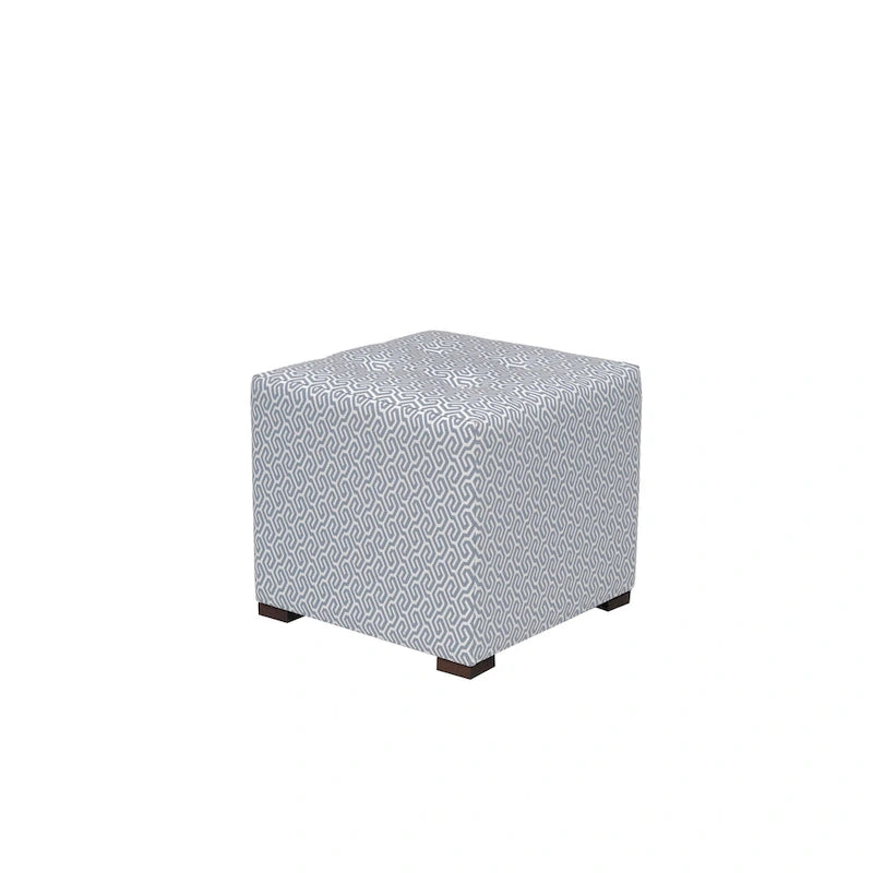 Pouf capitonné carré Ottoman rembourré Crème Beige Tissu