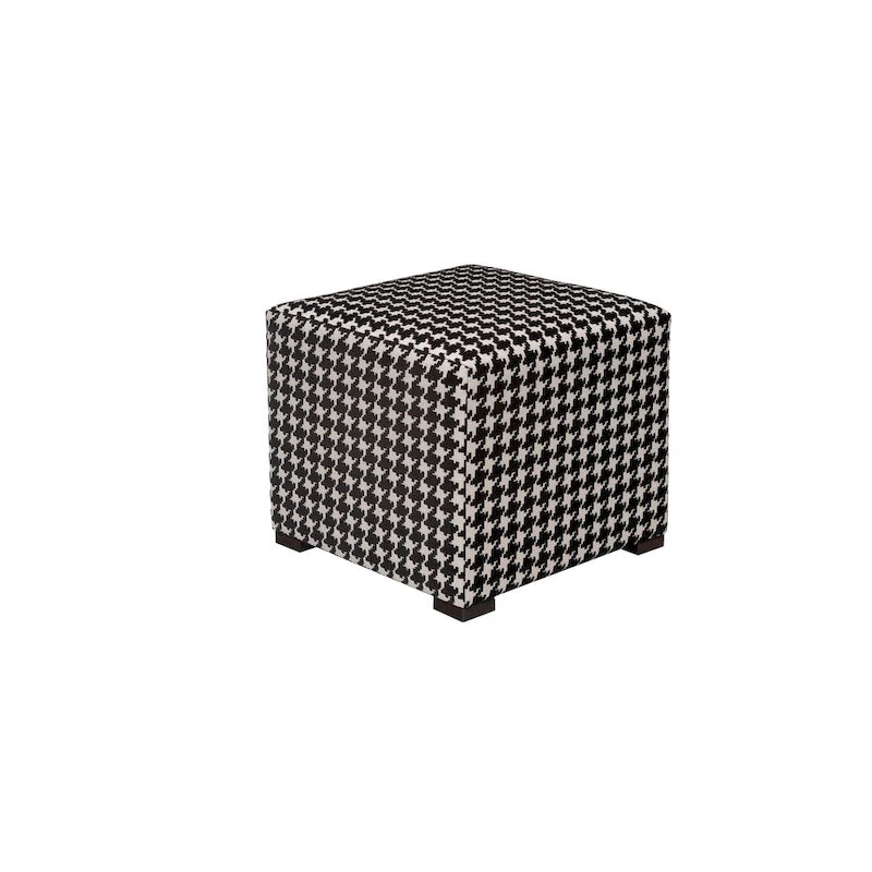 Pouf capitonné carré Ottoman rembourré Crème Beige Tissu