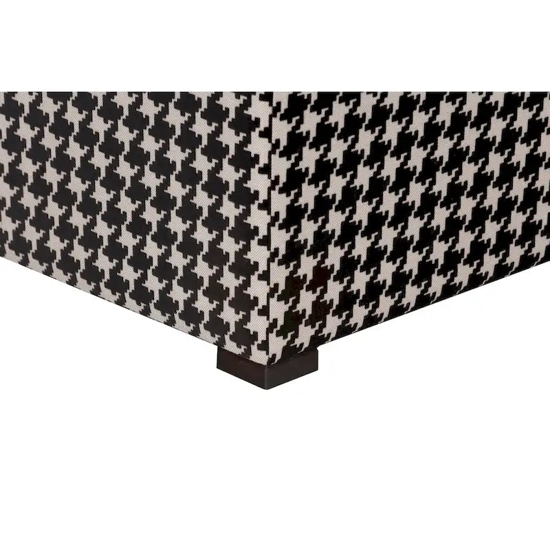 Pouf capitonné carré Ottoman rembourré Crème Beige Tissu