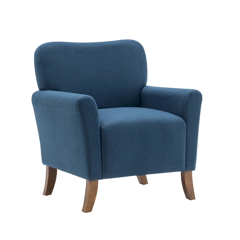 Fauteuil d'appoint Inia Porthos Home, tissu, accoudoirs évasés, pieds en bois