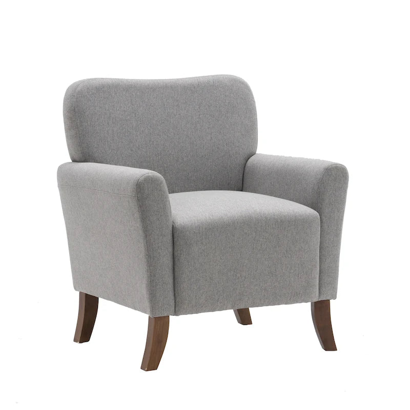 Fauteuil d'appoint Inia Porthos Home, tissu, accoudoirs évasés, pieds en bois
