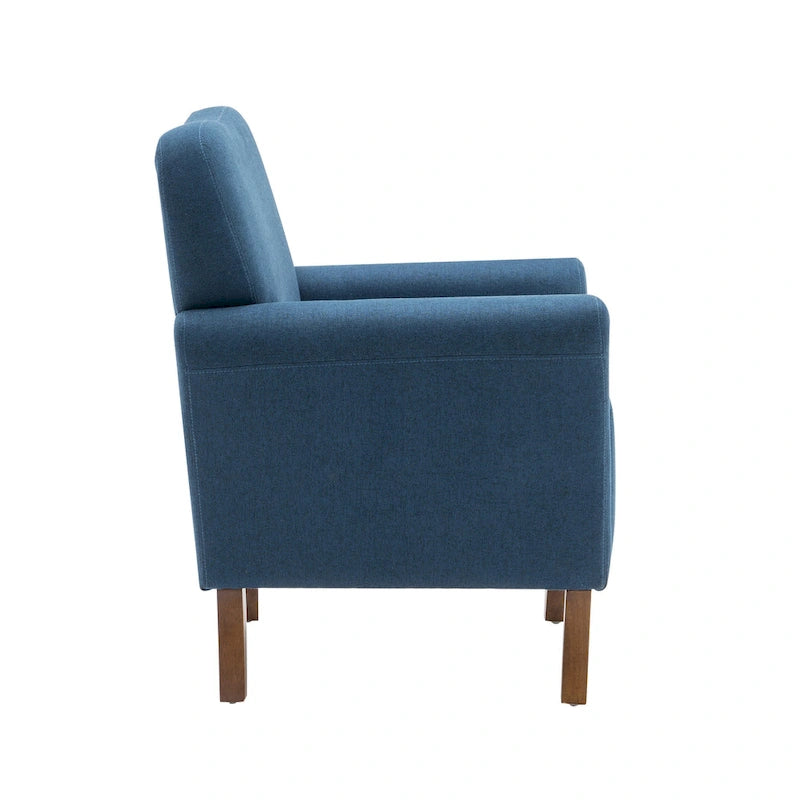 Fauteuil d'appoint Inia Porthos Home, tissu, accoudoirs évasés, pieds en bois