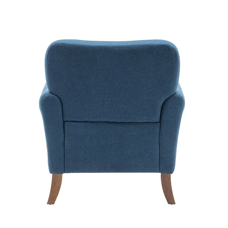 Fauteuil d'appoint Inia Porthos Home, tissu, accoudoirs évasés, pieds en bois