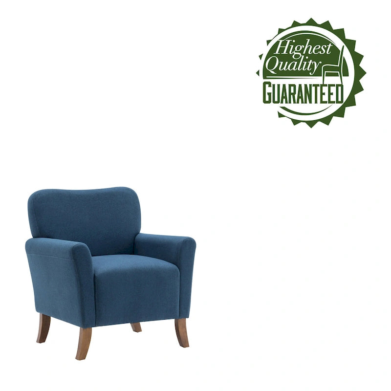 Fauteuil d'appoint Inia Porthos Home, tissu, accoudoirs évasés, pieds en bois