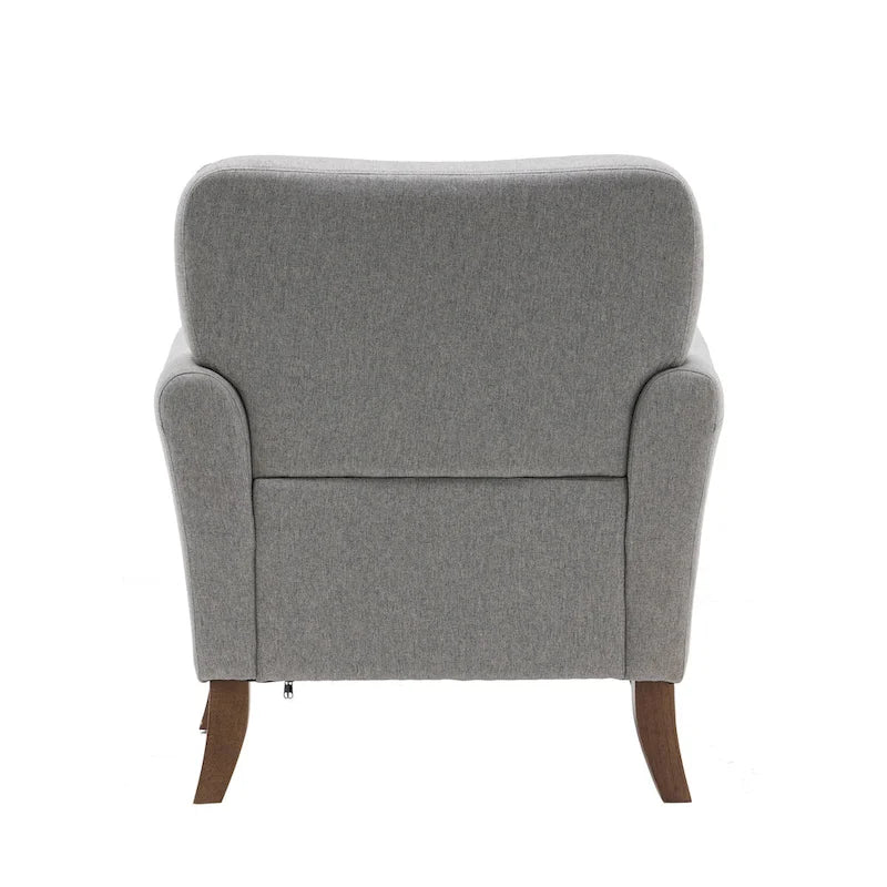 Fauteuil d'appoint Inia Porthos Home, tissu, accoudoirs évasés, pieds en bois