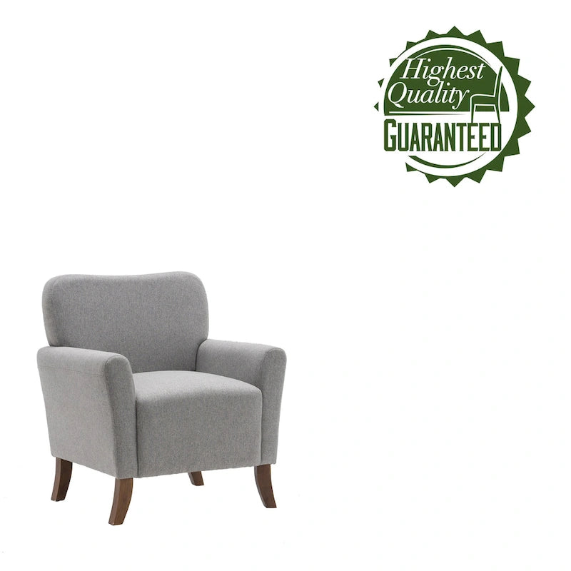 Fauteuil d'appoint Inia Porthos Home, tissu, accoudoirs évasés, pieds en bois