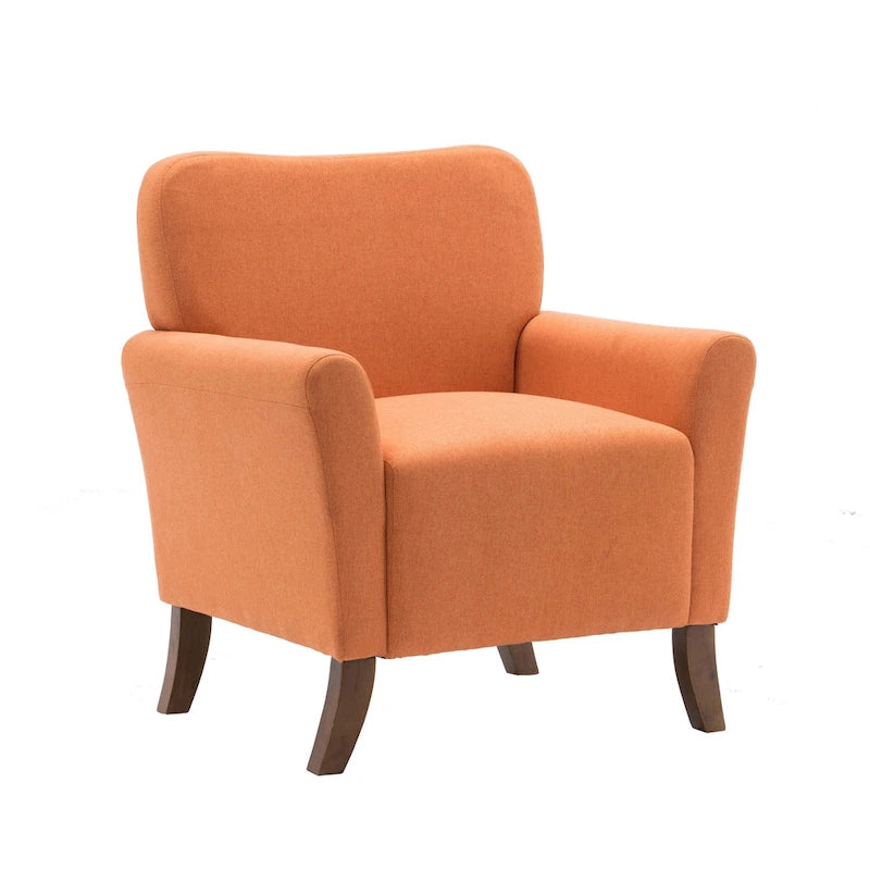 Fauteuil d'appoint Inia Porthos Home, tissu, accoudoirs évasés, pieds en bois