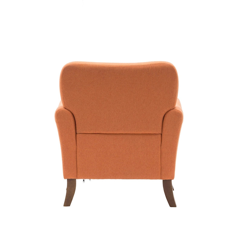 Fauteuil d'appoint Inia Porthos Home, tissu, accoudoirs évasés, pieds en bois