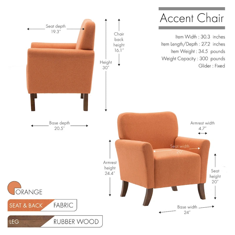Fauteuil d'appoint Inia Porthos Home, tissu, accoudoirs évasés, pieds en bois