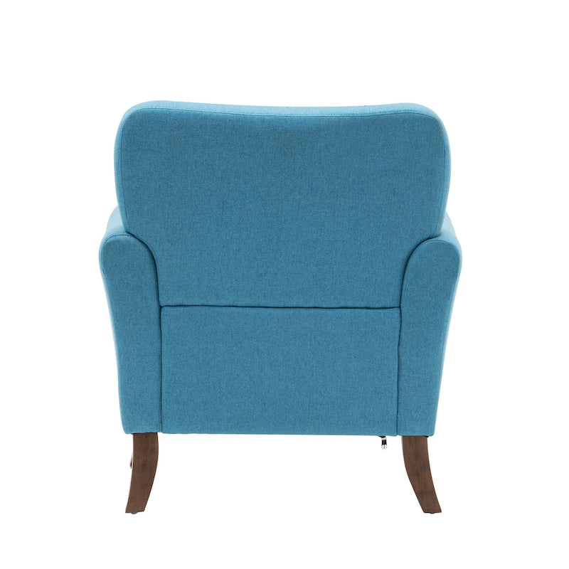 Fauteuil d'appoint Inia Porthos Home, tissu, accoudoirs évasés, pieds en bois