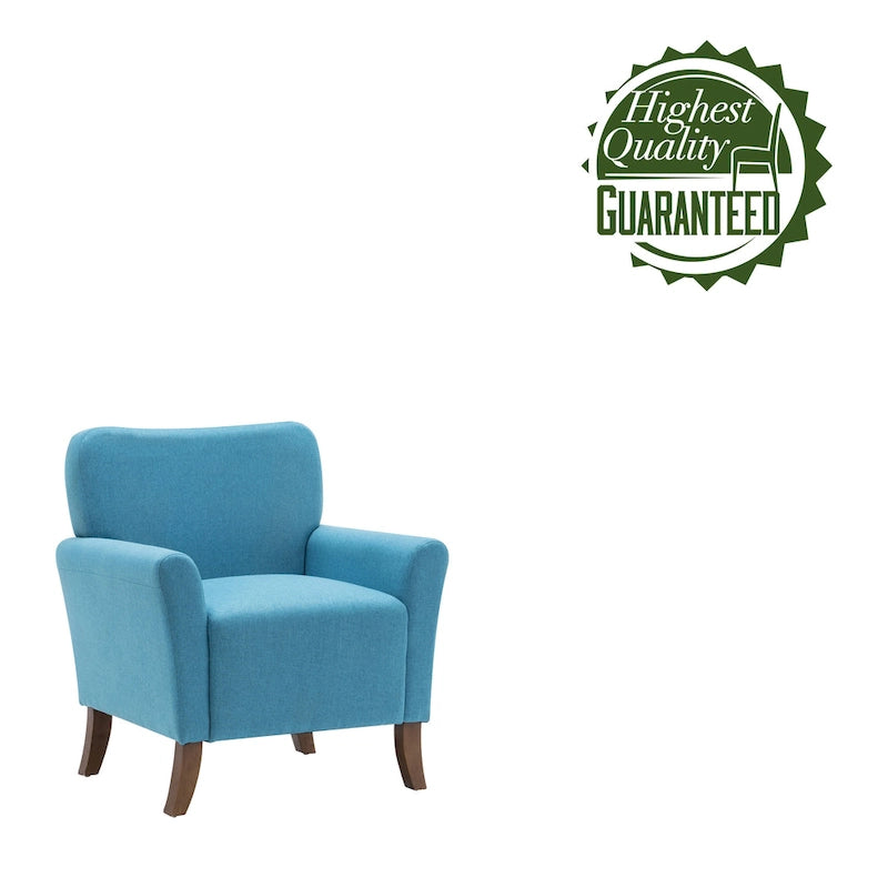 Fauteuil d'appoint Inia Porthos Home, tissu, accoudoirs évasés, pieds en bois