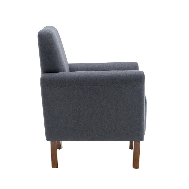 Fauteuil d'appoint Inia Porthos Home, tissu, accoudoirs évasés, pieds en bois