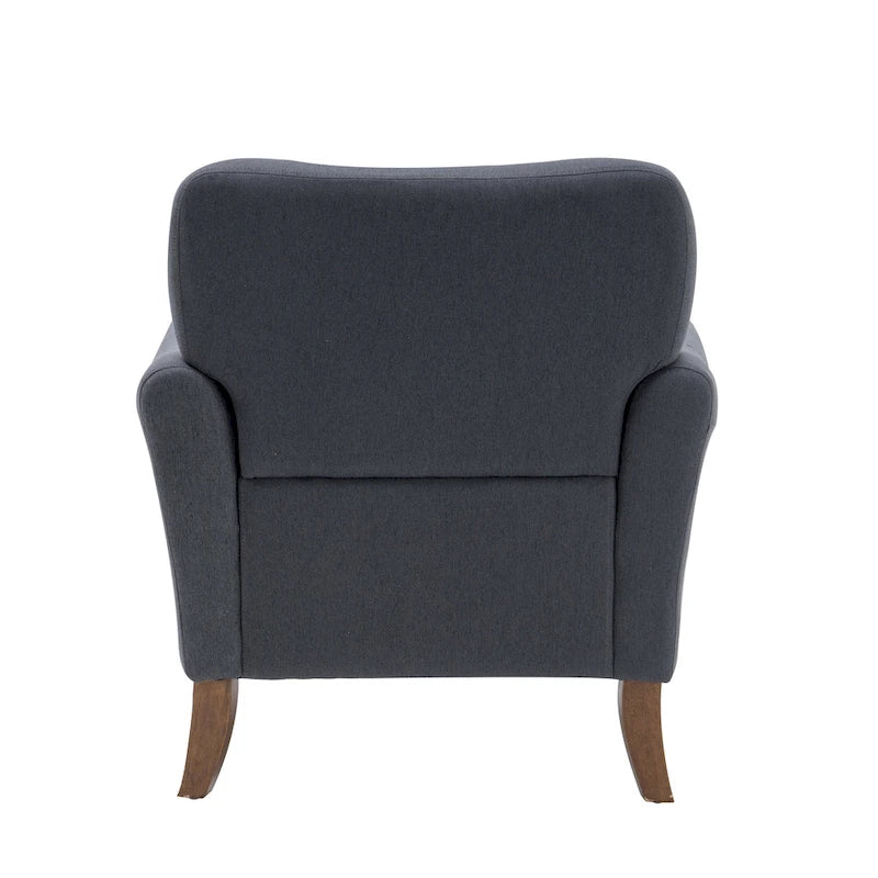 Fauteuil d'appoint Inia Porthos Home, tissu, accoudoirs évasés, pieds en bois