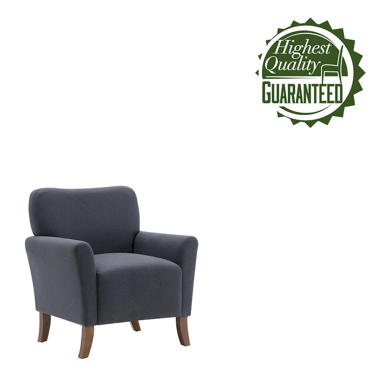 Fauteuil d'appoint Inia Porthos Home, tissu, accoudoirs évasés, pieds en bois