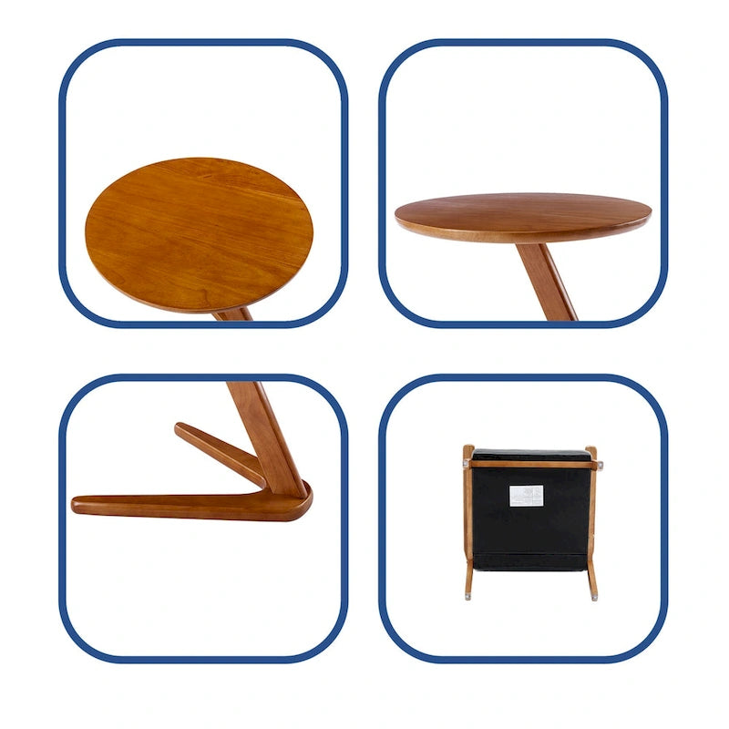 Fauteuil d'appoint capitonné avec accoudoirs et pieds en bois massif rembourré