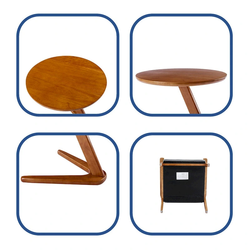 Fauteuil d'appoint capitonné avec accoudoirs et pieds en bois massif rembourré