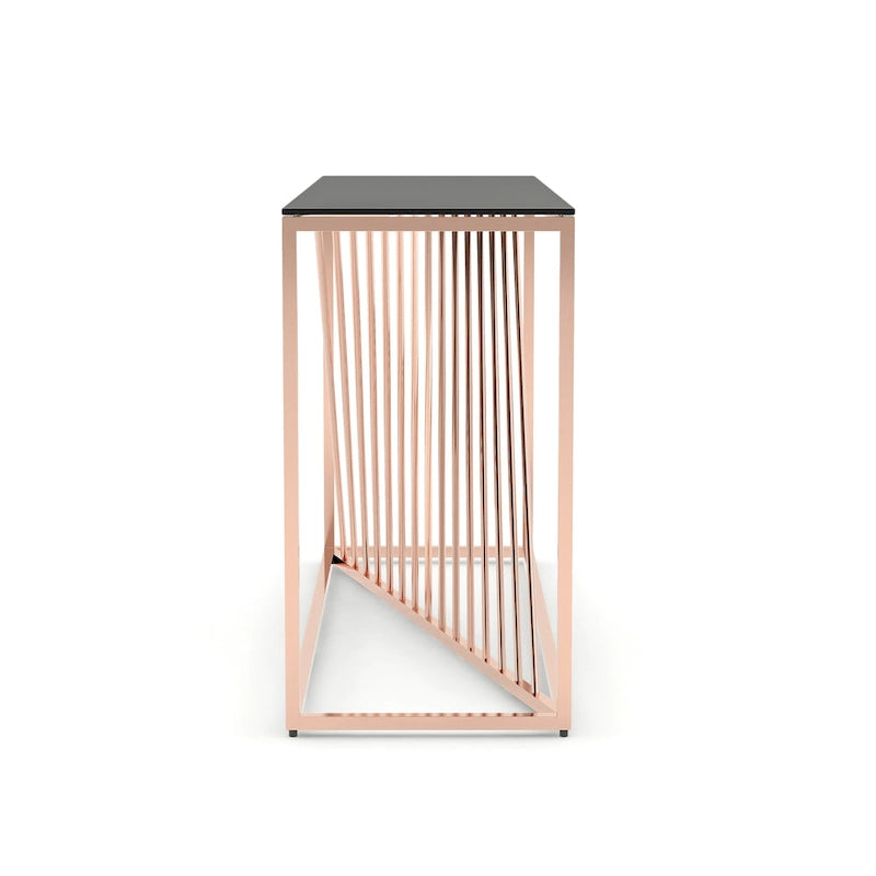 Table basse contemporaine avec plateau en verre et piètement torsadé en spirale