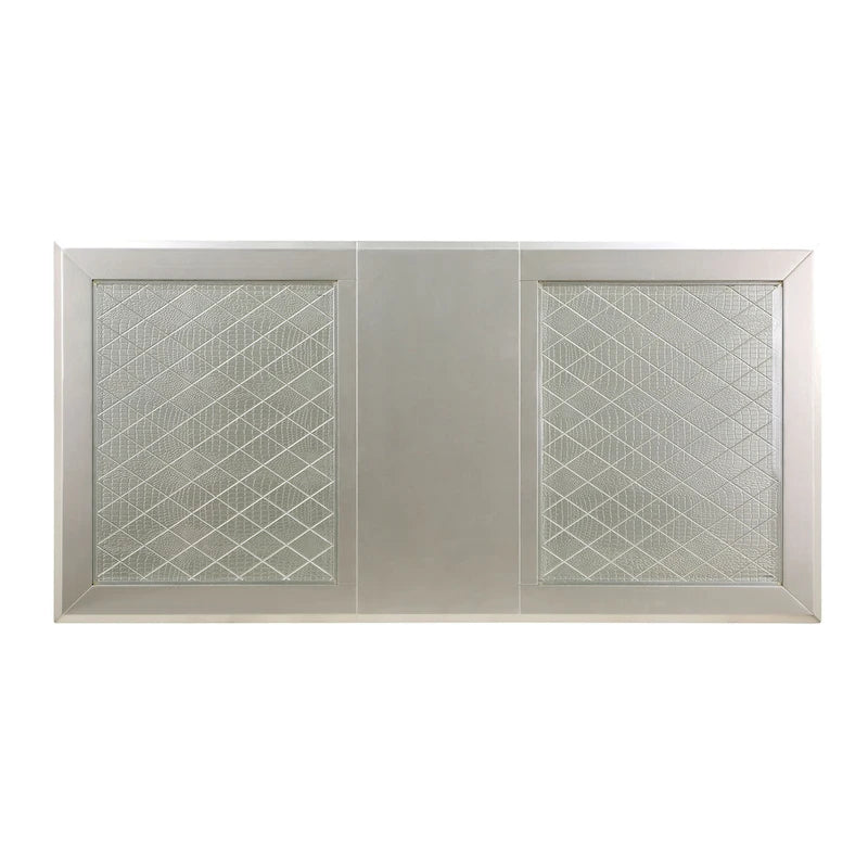 Table de salle à manger rectangulaire extensible Glam Champagne avec base à carreaux de miroir