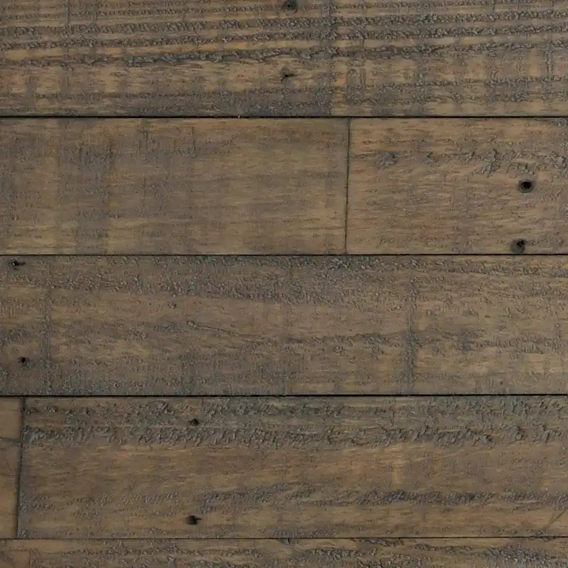 Banc de salle à manger en bois massif de pin recyclé brun vieilli avec accents métalliques
