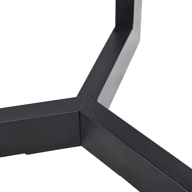 Table d'appoint ronde en métal à 2 niveaux avec étagère de rangement, noire