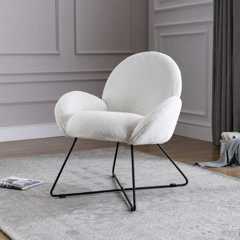 Corvus Rowen Modern Fleece Upholstered Accent Chair with Arm