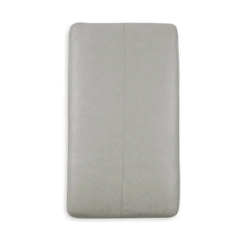Grand pouf d'appoint en cuir véritable pour salon Onyx Glacier