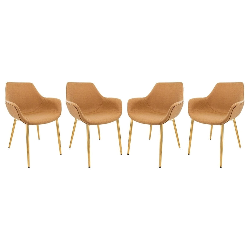 Fauteuil de salle à manger moderne en cuir vieilli avec pieds en fer thermolaqué