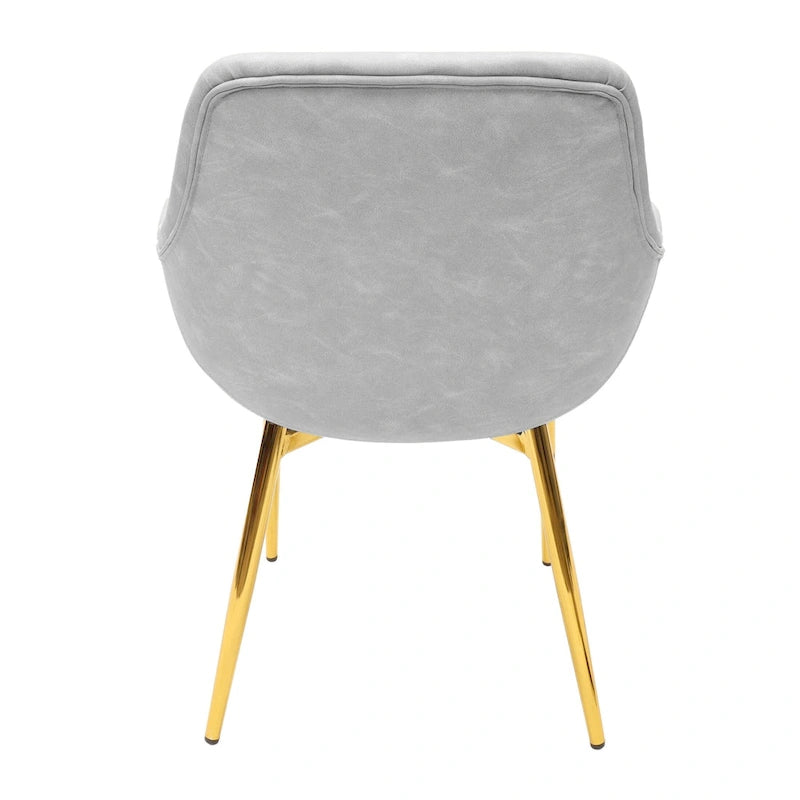 Fauteuil de salle à manger moderne en cuir vieilli avec pieds en fer thermolaqué