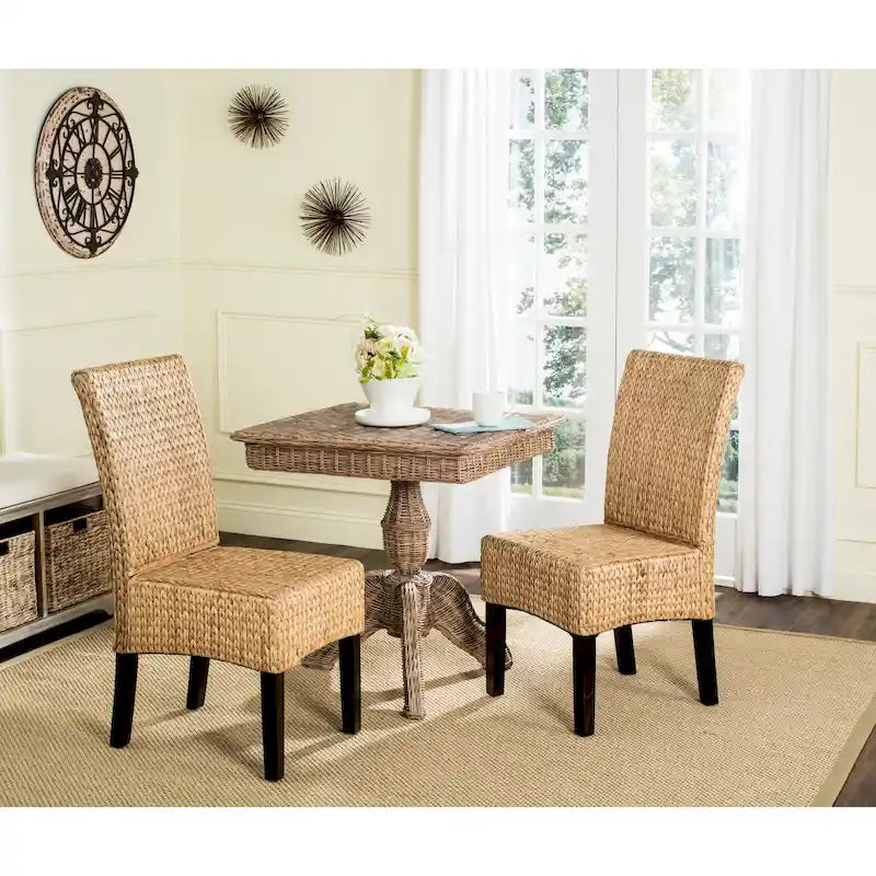 SAFAVIEH Clemensa Chaise de salle à manger naturelle (Lot de 2) - 18,1 x 22,8 x 39 - 18L x 23P x 39H