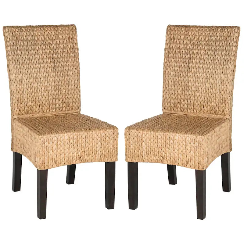 SAFAVIEH Clemensa Chaise de salle à manger naturelle (Lot de 2) - 18,1 x 22,8 x 39 - 18L x 23P x 39H