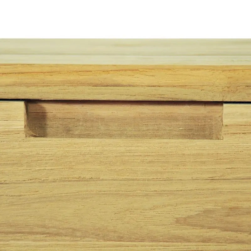 Table basse rustique en teck recyclé avec 2 tiroirs marron