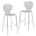 Tabouret de bar en acrylique transparent avec cadre en acier chromé et dossier ergonomique incurvé