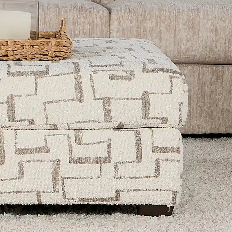 Repose-pieds ottoman rembourré à motif géométrique moderne, pièce d'appoint