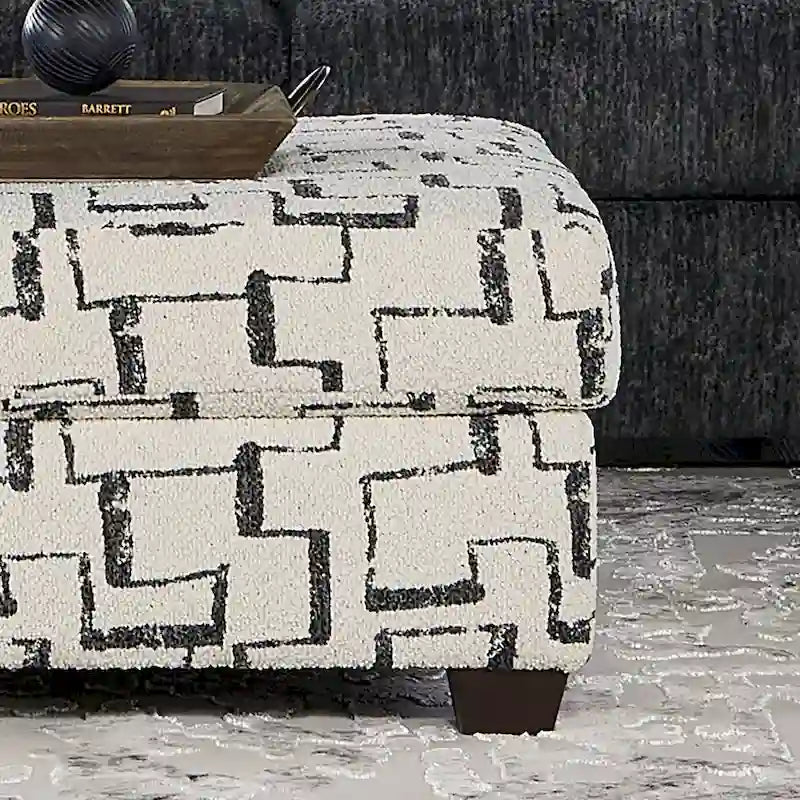 Repose-pieds ottoman rembourré à motif géométrique moderne, pièce d'appoint