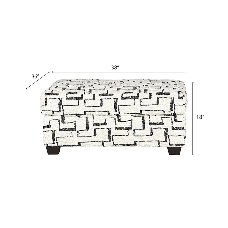 Repose-pieds ottoman rembourré à motif géométrique moderne, pièce d'appoint