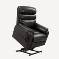 Fauteuil inclinable électrique releveur avec massage, chaleur, appui-tête réglable et revêtement en cuir PU